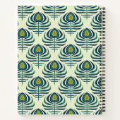 Pfauenfeder Notizbuch Art Deco Feder Muster (Rückseite)