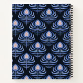 Pfauenfeder Notizbuch Art Deco Feder Muster (Rückseite)