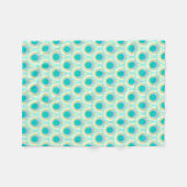 Pfauenfeder Oval Muster Aqua aquamarine Decke (Vorderseite (Horizontal))