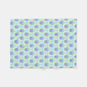 Pfauenfeder Oval Muster Aqua lila Decke (Vorderseite (Horizontal))