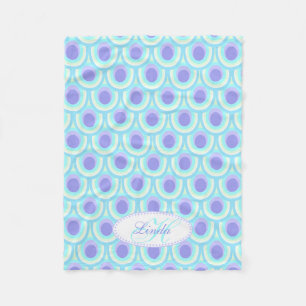 Pfauenfeder-Oval-Muster lila mit Namen Decke