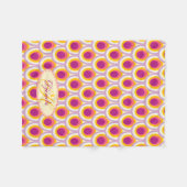 Pfauenfeder-Oval-Muster pink mit Namen Decke (Vorderseite (Horizontal))