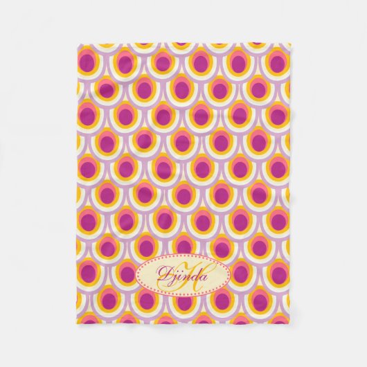 Pfauenfeder-Oval-Muster pink mit Namen Decke (Vorderseite)