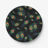 Pfauenfeder Pappteller (Vorderseite)