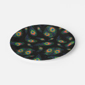 Pfauenfeder Pappteller (Schrägansicht)