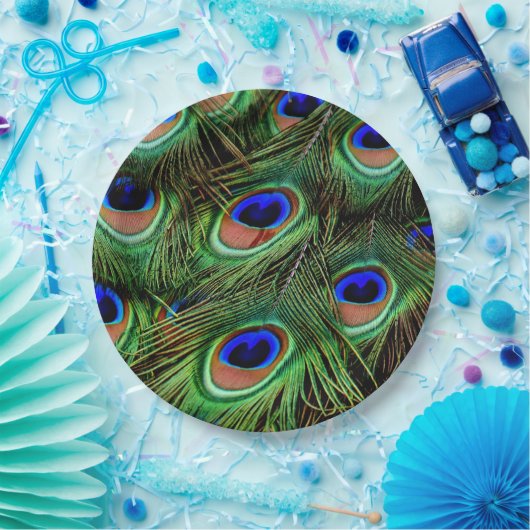 Pfauenfeder pappteller (Party)