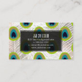 Pfauenfeder PixDezines/Imitate silber Visitenkarte (Rückseite)