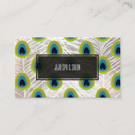 Pfauenfeder PixDezines/Imitate silber Visitenkarte (Vorderseite)