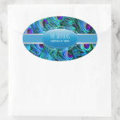 Pfauenfeder PixDezines Ovaler Aufkleber (Tasche)