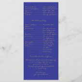 Pfauenfeder-Programm in Gold und Marineblau Programm (Rückseite)