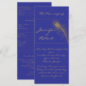 Pfauenfeder-Programm in Gold und Marineblau Programm (Vorne/Hinten)