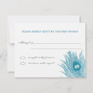 Pfauenfeder RSVP Karte