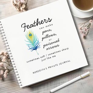 Pfauenfeder Sassiger Motivationszitat Journal Notizblock