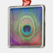 Pfauenfeder Silbernes Ornament (Links)