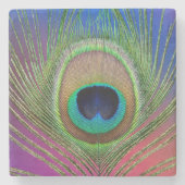 Pfauenfeder Steinuntersetzer (Vorderseite)