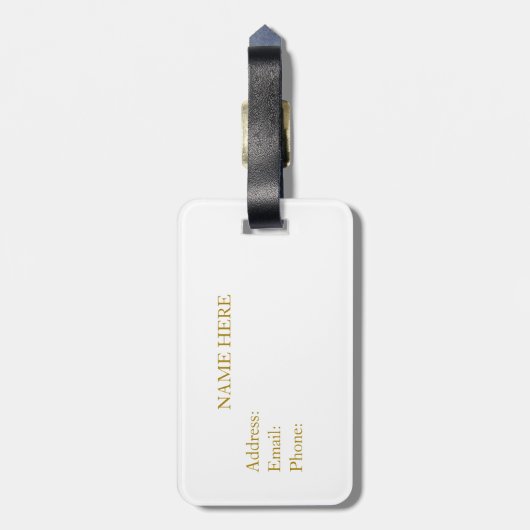 Pfauenfeder und Kalligraphie Gepäckanhänger (Rückseite vertikal)