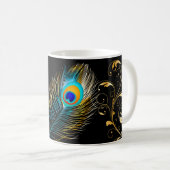 Pfauenfeder von PixDezines Kaffeetasse (VorderseiteRechts)