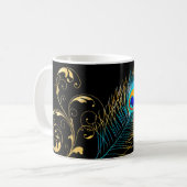 Pfauenfeder von PixDezines Kaffeetasse (Vorderseite Links)