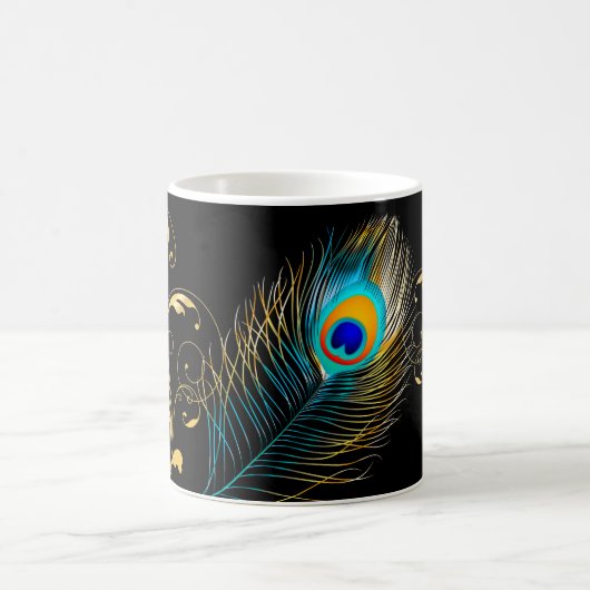 Pfauenfeder von PixDezines Kaffeetasse (Mittel)