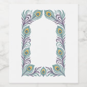 Pfauenfeder-Weinetikett Weinetikett (Einzelnes Label)