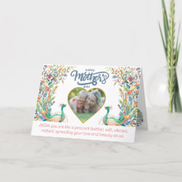 Pfauenfeder wie Muttertag der Liebe Dankeskarte