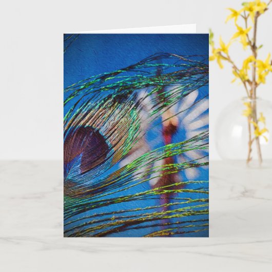 Pfauenfeder-Windmühle Karte (Gelbe Blume)