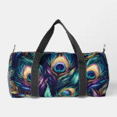 Pfauenfederdesign einzigartig duffle bag (Rückseite)