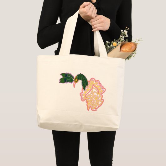 Pfauenfederdesign Jumbo Stoffbeutel (Vorderseite (Produkt))