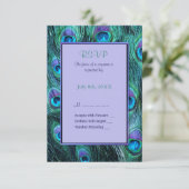 Pfauenfederdrama Hochzeitseinladung - UAWG RSVP Karte (Stehend Vorderseite)