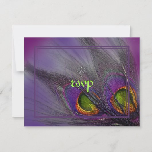 Pfauenfedereinladungen/psychedelische Farben RSVP Karte (Vorderseite)