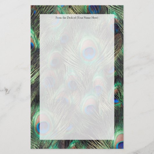 Pfauenfederhalter Briefpapier (Vorderseite)
