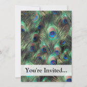 Pfauenfederhalter Einladung (Vorderseite)