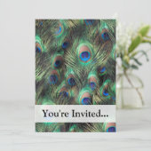 Pfauenfederhalter Einladung (Stehend Vorderseite)