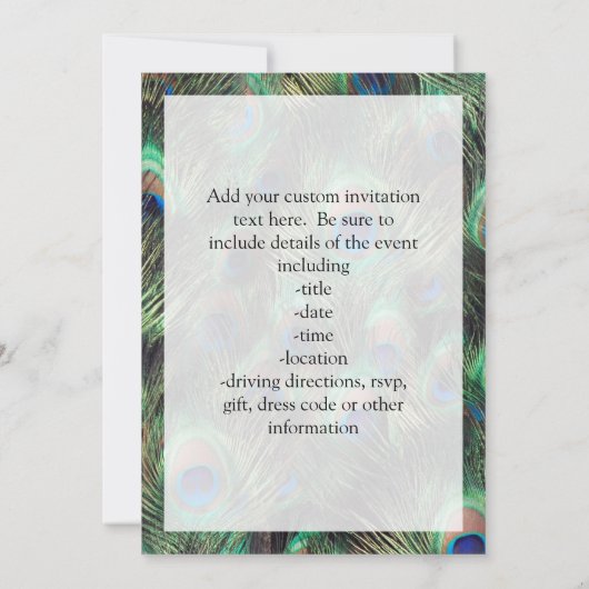 Pfauenfederhalter Einladung (Rückseite)