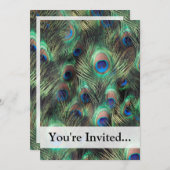 Pfauenfederhalter Einladung (Vorne/Hinten)