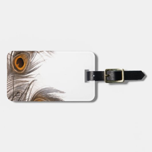 Pfauenfederhalter Gepäckanhänger (Vorderseite horizontal)