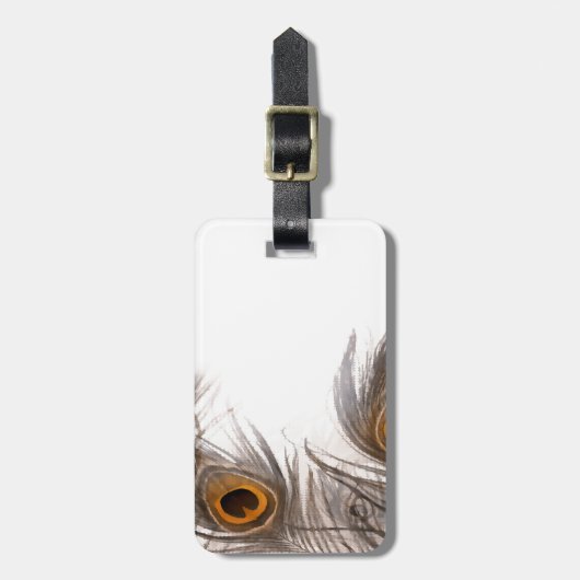 Pfauenfederhalter Gepäckanhänger (Vorderseite vertikal)