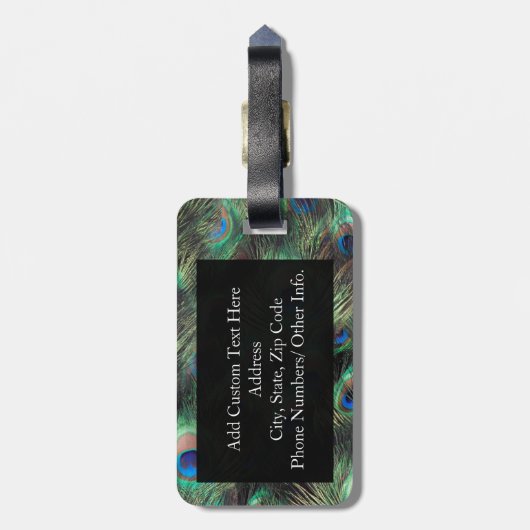 Pfauenfederhalter Gepäckanhänger (Rückseite vertikal)