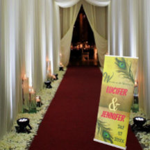 Pfauenfederhalter Gold-Hintergrund Custom Wedding