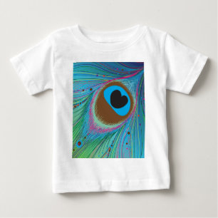 Pfauenfederhalter-Hintergrund Baby T-shirt