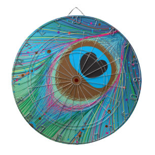 Pfauenfederhalter-Hintergrund Dartscheibe