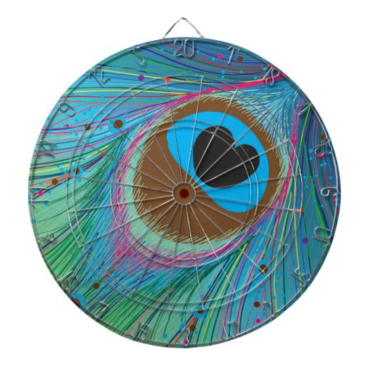 Pfauenfederhalter-Hintergrund Dartscheibe (vorne)