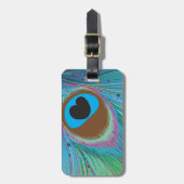 Pfauenfederhalter-Hintergrund Gepäckanhänger (Vorderseite vertikal)