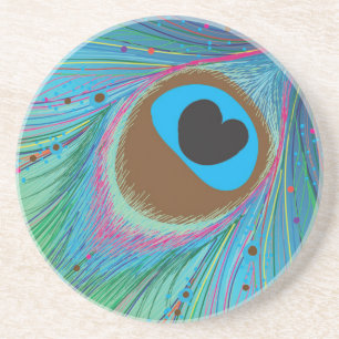 Pfauenfederhalter-Hintergrund Getränkeuntersetzer