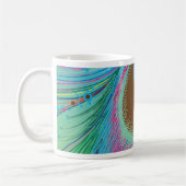 Pfauenfederhalter-Hintergrund Kaffeetasse (Links)