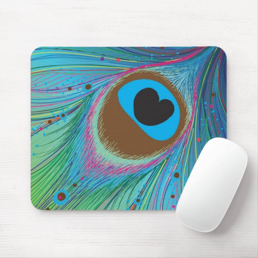 Pfauenfederhalter-Hintergrund Mousepad (Mit Mouse)