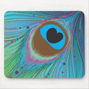 Pfauenfederhalter-Hintergrund Mousepad