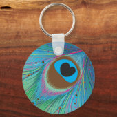 Pfauenfederhalter-Hintergrund Schlüsselanhänger (Vorderseite)