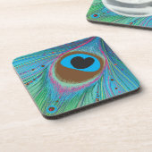 Pfauenfederhalter-Hintergrund Untersetzer (Linke Seite)