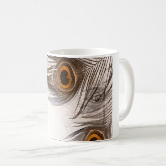 Pfauenfederhalter Kaffeetasse (VorderseiteRechts)